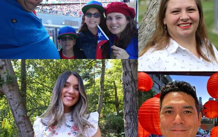 A collage of Hispanic faculty and students at SCU