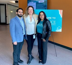 Melissa Scharfe with Dr. Ferrahs Adselbaset and Dr. Polka Kumar of Ponce Health Sciences University