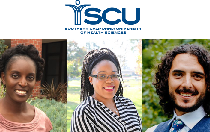 A collage of headshots of three ACBSP Symposium presenters from SCU