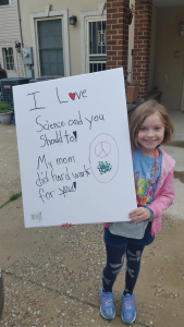 A photo of Dr. Moonaz's daughter at the March for Science